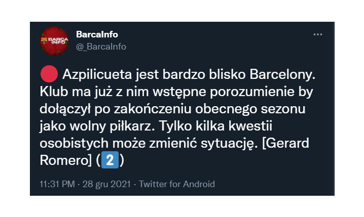 WSTĘPNE POROZUMIENIE Barcelony z zawodnikiem Chelsea!